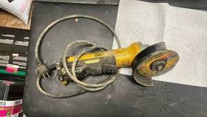 lot 8204 image: DeWalt Corded Angle Grinder with Cutoff Wheel