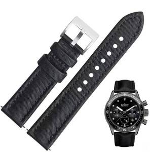 lot 4392 image: Aoeiwv Nylon Leather Watch Band Quick Release Waterproof Resistant Oxford Fabric Durable Hybrid Premium Nylon Fiber Genuine Leather Universal Replacement Strap 18mm 19mm 20mm 21mm 22mm for Men Women