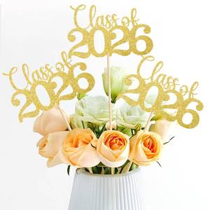 lot 4393 image: Mljsh Graduation Decorations Class of 2026, 12 PCS Gold Double-Sided Graduation Centerpieces for Tables, Glitter Table Toppers, Grad Party Decorations