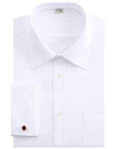 lot 4405 image: J.VER Mens French Cuff Dress Shirts Regular Fit Long Sleeve Spread Collar Metal Cufflink White 17.5 Neck-32 Sleeve