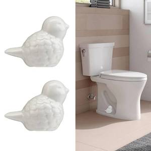 lot 4411 image: 2pcs Toilet Caps for Bottom of Toilet Ceramic Birds Toilet Bolt Covers, White Small Bird Decorative Toilet Bolts Cover No Tools Required Easy Installation Set for Bathroom Decor��white B��