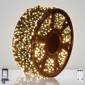 lot 4440 image: LIGHTSHARE 1000LED 328FT String Lights Warm White, 8 Modes 30V Plug in Fairy Lights with Remote Control for Home Garden Yard Christmas Wedding Holiday Party Thanksgiving (1pc Green Wire)