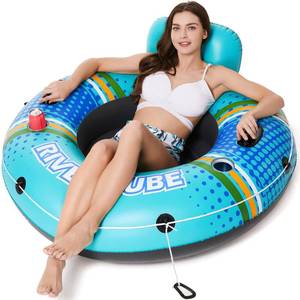 lot 5337 image: Jasonwell Inflatable River Tube Float - Heavy Duty River Float Pool Floats Lake Premium Water Tubes for Floating Recreational River Raft Lounge Floaties with 2 Cup Holders for Adult