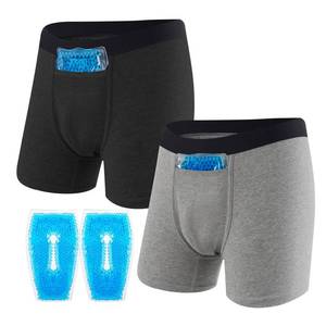 lot 6142 image: Janmercy 2 Pcs Vasectomy Underwear with 2 Custom Fit Ice Packs for Testicular Support and Pain Relief Vasectomy Support Snug Briefs Gift for Men Multicolored