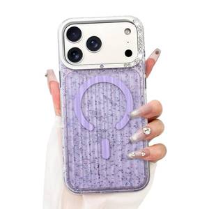 lot 20500 image: SAKUULO for iPhone 17 Pro Max Magnetic Case Clear Glitter,Purple