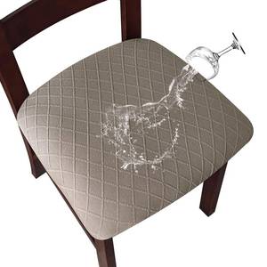 lot 11368 image: Genina Waterproof Seat Covers for Dining Room Chairs Covers Dining Chair Cover Kitchen Chair Covers (Taupe, 6 Pcs)