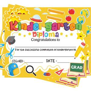 lot 12106 image: 40PCS Kindergarten Diploma Certificate,Kindergarten Graduation Award Certificate Classroom Activities Certificate for Students Teachers Kindergarten Graduation Supplies.