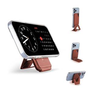 lot 12135 image: TIWLAIKE Phone Tripod Wallet for iPhone��Strong Magnets, Multi-Angle�� Phone Stand & Card Holder, Vegan Leather Magnetic Phone Stand, Travel Essential (Dark Gray)