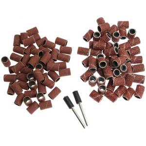 lot 12147 image: Longdex Sanding Band Sleeves 100PCS 12 inch 60120 Grit Sand Drum with 2 PCS 18 inch Drum Mandrel