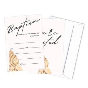 lot 12185 image: Zcsni Baptism Invitations Boy Or Girl, Simple Theme First Holy Communion Invitations, Baptism Invitation Cards, Religious Celebration Decorations Supplies, 25 Pack -A04