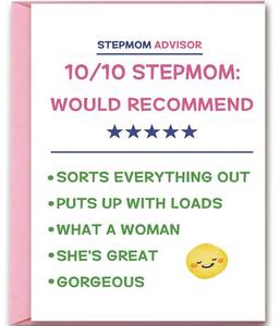 lot 12186 image: OJsensai Mothers Day Card Gifts for Stepmom, Happy Stepmother Mothers Day Gift Ideas Decoration from Stepdaughter Stepson