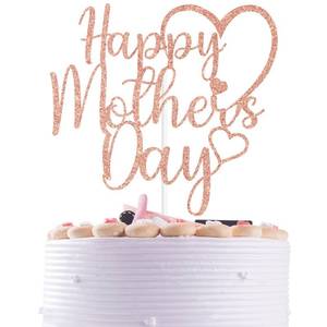 lot 12231 image: Rose Gold Glitter Happy Mothers Day Cake Topper, Best Mom EverFeliz Dia Mama, Funny Mothers Day Party Decorations Supplies