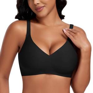 lot 12237 image: Bras for Women Wireless Push Up Seamless V Neck No Underwire Comfortable Plus Size Everyday Bra Bralettes with Extender(2packs,BlackWhite, XL)