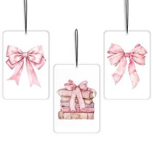 lot 12250 image: ChenCraty Coquette Pink Bow Book Lavender Car Air Freshener 3 Pcs, Preppy Pink Girly Ribbon Bookish Air Freshener Hanging Decor for Cars Closet Drawer Books, Cute Accessories Gifts for Women Girls