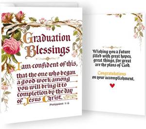 lot 12251 image: LiuuLi Christian Graduation Card, Inspirational Faith Based Religious Blessings Graduation Card, High School, College and University Graduates Gift Idea