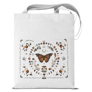lot 12253 image: KSFFWQIN Vintage Butterfly Floral Print Tote Bag for Women Aesthetic Reusable Shoulder Bag for Shopping Grocery Work Travel Stylish Totes