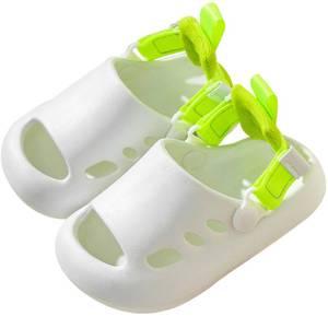 lot 12275 image: GIWONET Kids Sandals Boys Girls Slides Summer Water Indoor Outdoor Shower Beach Pool Shoes with Backstrap,White,11 Little Kid