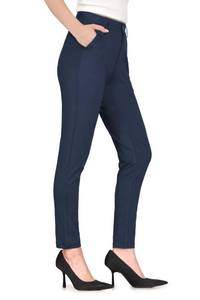 lot 12284 image: Bamans Dress Pants Women Skinny Leg Work Business Trousers Formal High Waisted Petite 27 Inseam Navy Blue Slim Fit Office Tummy Control Professional Slacks (Size L)