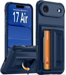 lot 12285 image: Oterkin iPhone 17 Air Wallet Case with Stand, Blue, 6.5 inch