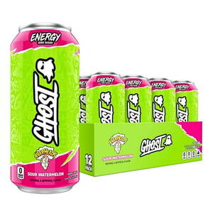 lot 13611 image: GHOST Zero Sugar Energy Drink  WARHEADS Sour Watermelon  16 oz Can  12 Pk