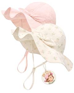 lot 14004 image: FURTALK Baby Girl Sun Hat UPF 80 Wide Brim Toddler Beach Hats Sun Protection BeigePink