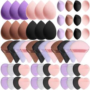 lot 14006 image: 60 Pcs Makeup Sponge Set, Multi-colored Blending Sponge