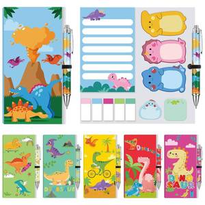 lot 14021 image: Sayglossy 6 Set Dinosaur Sticky Notes Pens Set Cartoon Dinosaur Sticky Notes Pads Self-Adhesive Writing Memo Pads Pages Party Favors Supplies Teacher Appreciation Gifts for School Office