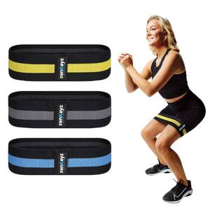 lot 14056 image: Zenkeyz Resistance Fabric Booty & Hip Stretch Bands - 3-Piece Exercise Loop for Workout, Legs, Butt, Squat, Glute & Strength Training - Resistance Bands