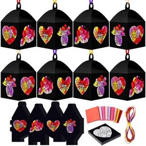lot 14474 image: Maitys 16 Sets Mothers Day Paper Lantern Craft Kits DIY, Handmade Gift Best Mom Heart Shaped Floral Patterns Lanterns with Colored Tissue Paper for Party Home Activities Ornaments