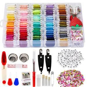 lot 14477 image: XMZCOLA Embroidery kit for Beginners Adults,1200 Pcs  Friendship Bracelet String Kits with Storage Box,95 Colors Embroidery Thread and 1000 Crafts Beads,Embroidery Floss and Accessories