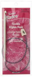 lot 18097 image: Silvalume Aluminum Flexible Afghan Crochet Hook 22, Size J106mm