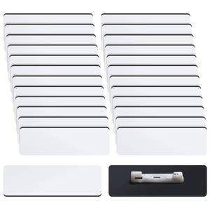 lot 18115 image: Name Tag Blank Name Badges 1 x 3 Inch DIY Blank ID Name Badge with Pin Backing for Office Workers Students, Personalized Badges Making (50 Pieces)
