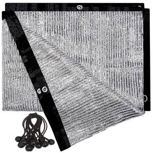 lot 18117 image: 70% Aluminum Shade Cloth for Garden 6.5 FT x 8 FT, Durable Mesh Silver Tarp