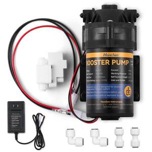lot 18121 image: Hanchen Booster Pump Complete Kit for Home RO Reverse Osmosis Water Purification System, Quick-Connection Design, High Pressure Switch