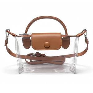 lot 18202 image: OREXINE Clear Bag for Stadium Approved, Clear Purse for Women��Small Crossbody Purse Handbags for Concerts Sports Events Brown