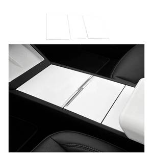 lot 18206 image: ernica Center Console Wrap Carbon White for Tesla Refresh Model 3 2024-2026 and Model Y Juniper 2025-2026,Console Cover for Tesla Interior Decor Accessories
