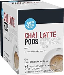 lot 19149 image: Amazon Brand - Happy Belly Tea Pods Compatible with 2.0 K-Cup Brewers, Chai Latte, 24 Count (Previously Solimo) (B07WYXPHJ7)