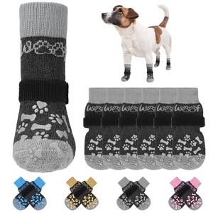 lot 20007 image: KOOLTAIL Anti Slip Dog Socks for HotCold Pavement to Prevent Licking Paws, Dog Boots&Paw Protector with Grippers for Hardwood Floors,Traction Control No Twist Booties for Small Medium Large Dogs M