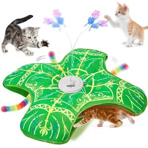 lot 20385 image: Qraxond Interactive Cat Toys for Indoor Cats,Newly Upgraded Rechargeable Touch Activated Hide and Seek Kitten Toys for Bored Indoor Adult Cats with Fluttering (Green)