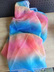 lot 20389 image: Sheer Multicolor Gradient Fabric Approx. 64x120