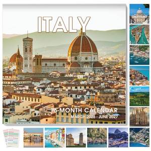 lot 20396 image: SKYDUE Italy 2026 Wall Calendar 12x24 Opened, 16-Month Italian Travel Calendar from March 2026 to June 2027 with Stickers, Thick Paper Monthly Calendar for Home Office Organizing & Planning