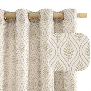 lot 20397 image: BGment Grass Green Leaf Jacquard Curtains for Living Room, French Country Botanical Pattern Cottage Core Boho Vintage Semi Sheer Linen Curtains Floor Long Window Decor, 2 Panels, 52 x 96 Inch