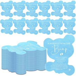 lot 20405 image: Colarr 100 Pcs Blue Baby Shower Napkins Bear Gender Reveal Decorations Party Napkins 3 Ply Folded Disposable a Message from The Bump Cocktail Paper for Baby Shower Thank You Gift