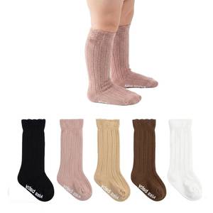 lot 20450 image: Dioxay Toddler Girls Knee High Socks Soft Cotton Long Tube Socks For Preemie Infant Newborn Toddler (US, Age, 6 Months, 12 Months, Cream White White Brown Pink Black)