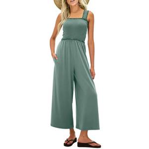 lot 20467 image: UNIANKIYA One Piece Sleeveless Square Neck Jumpsuits for Women Casual Wide Leg Long Pant Rompers Overalls Beach Vacation Large