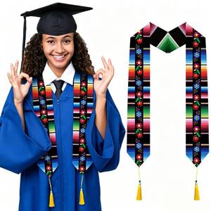 lot 20496 image: TAKEALOOKO Mexican Graduation Stole - Mexico Graduations Sash, Colorful Floral Printed Serape for Graduations Day