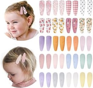 lot 12217 image: Hair Clips Set for Girls Assorted Patterns Floral Gingham 40Pcs