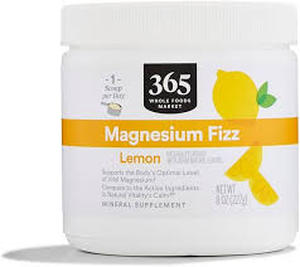 lot 14033 image: 365 Whole Foods Market Magnesium Fizz Lemon Flavor 8oz  BBD 924
