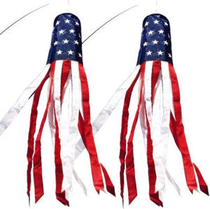 lot 17539 image: 2pk 40inch American Flag Windsock