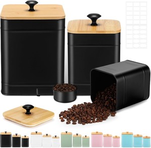 lot 17540 image: 3pk Varied Size Sealing Kitchen Containers, Black